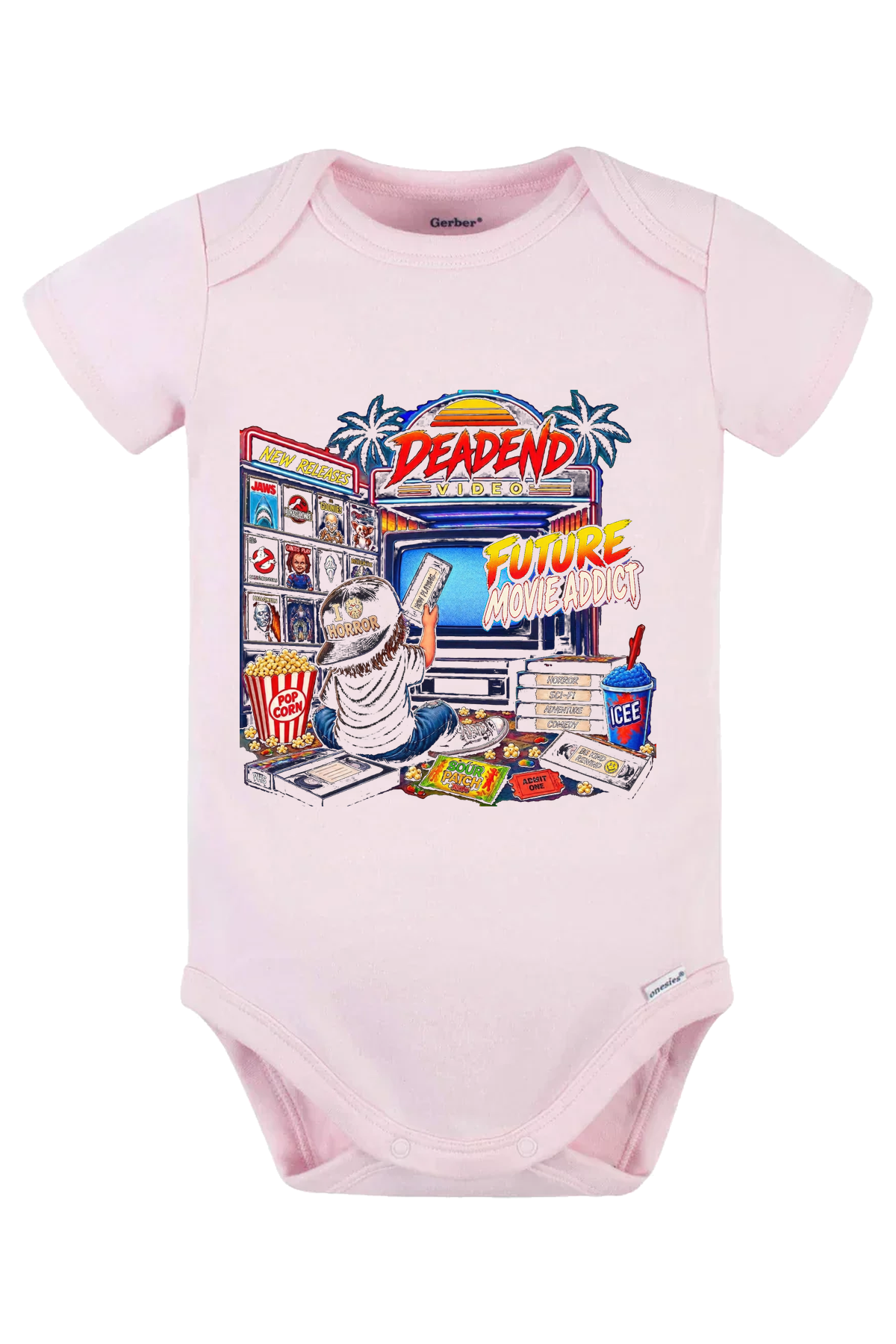 Future Movie Addict Horror Onesie - pink