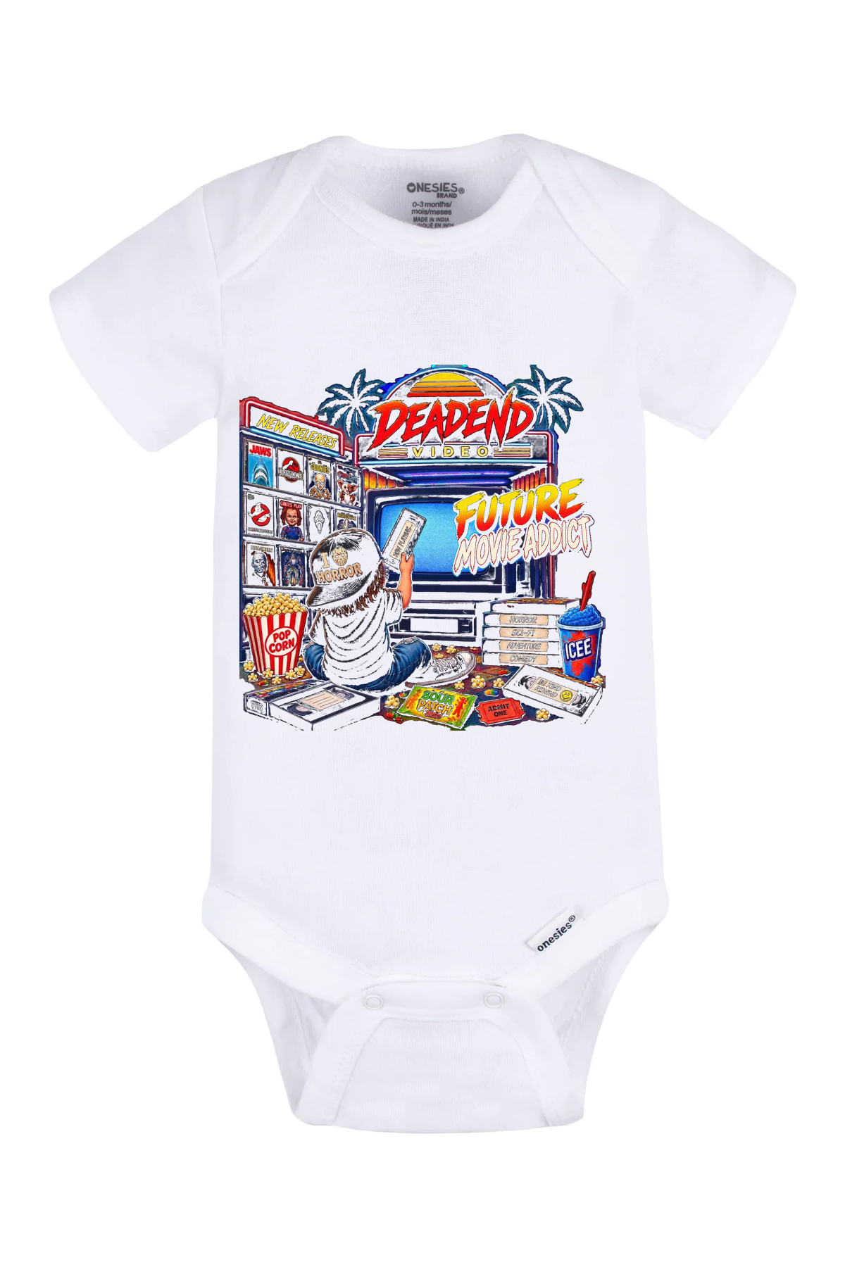 Future Movie Addict Horror Onesie - white