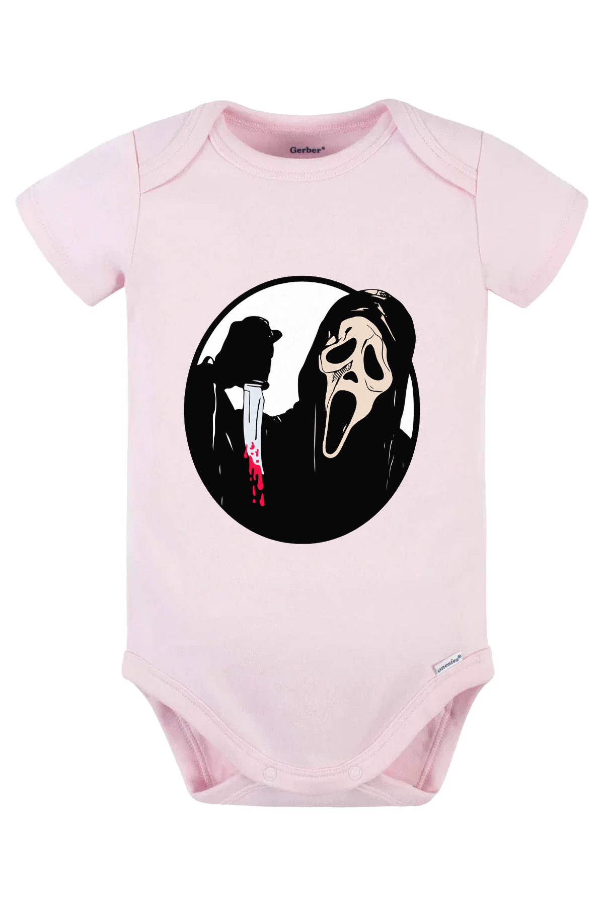 Ghost Face Knife Onesie - pink