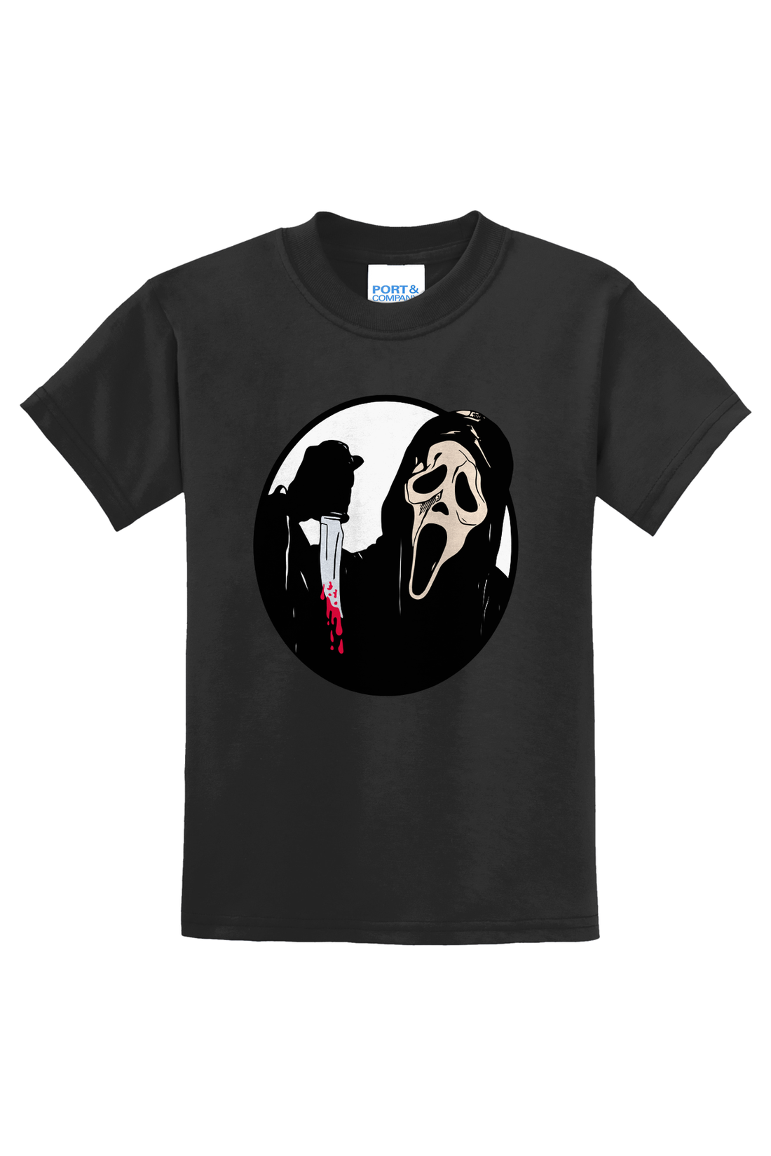 Ghost Face Knife T-Shirt - gray