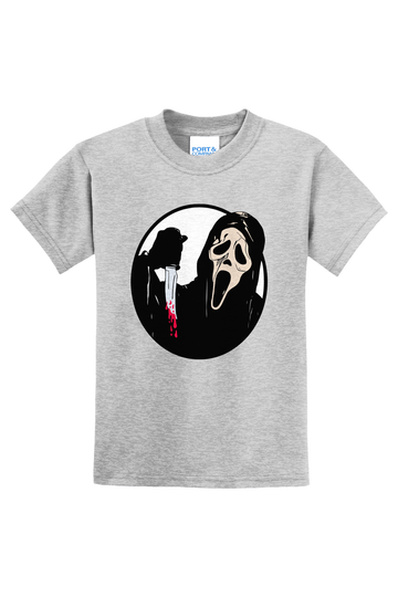 Ghost Face Knife T-Shirt - gray