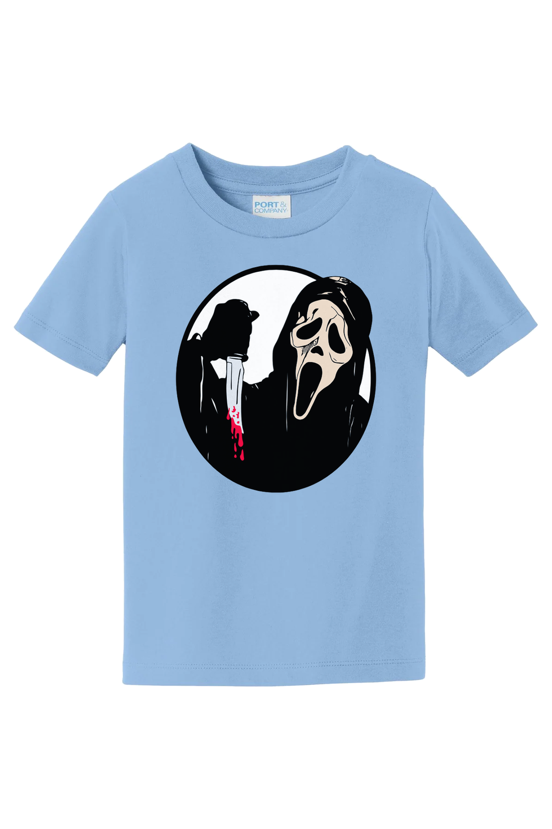 Ghost Face Knife T-Shirt - light blue