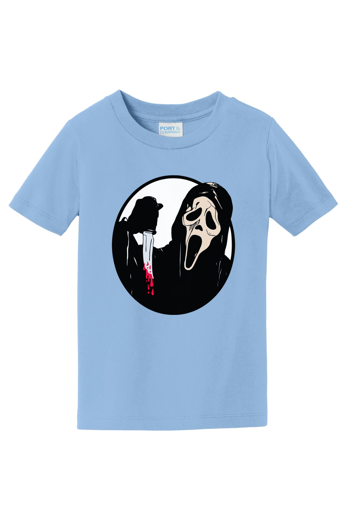 Ghost Face Knife T-Shirt - light blue