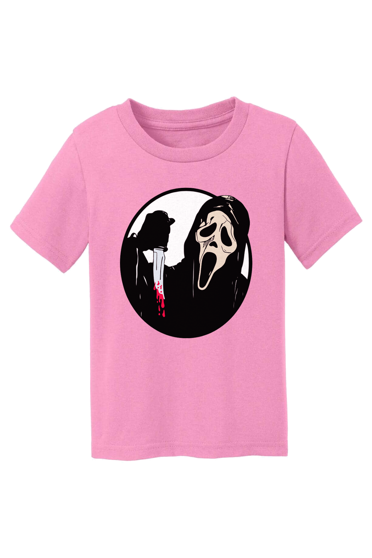 Ghost Face Knife T-Shirt - pink