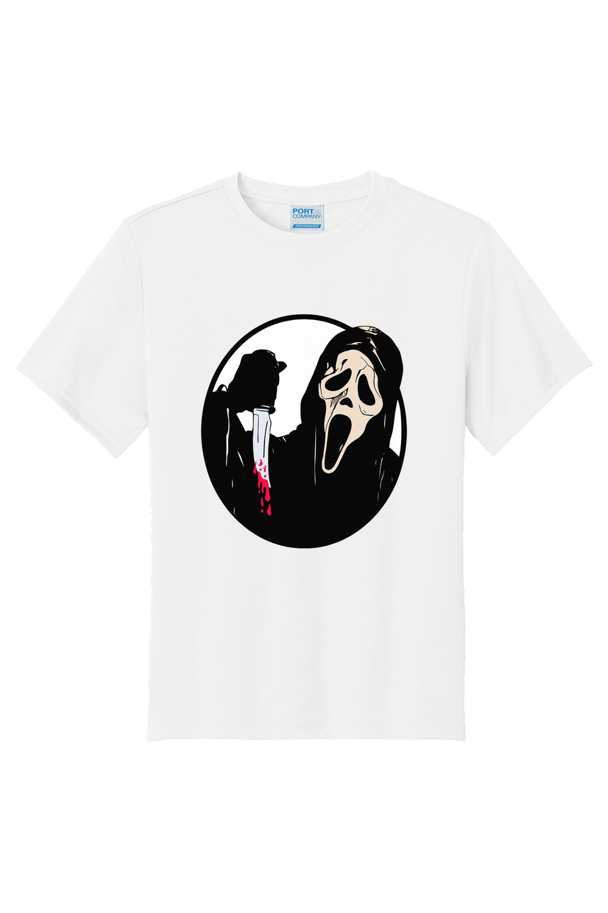 Ghost Face Knife T-Shirt - white
