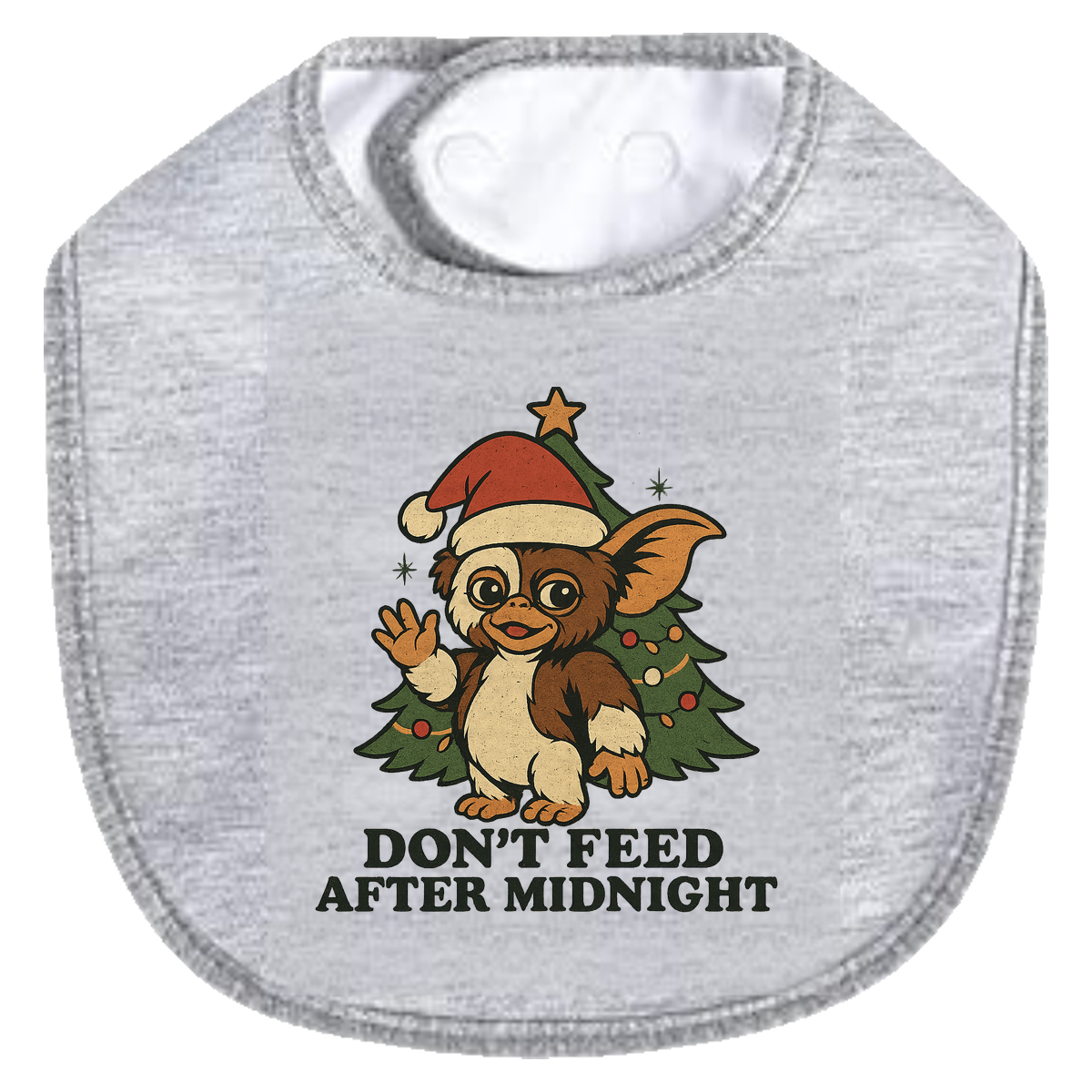 Gremline Christmas Bib - gray