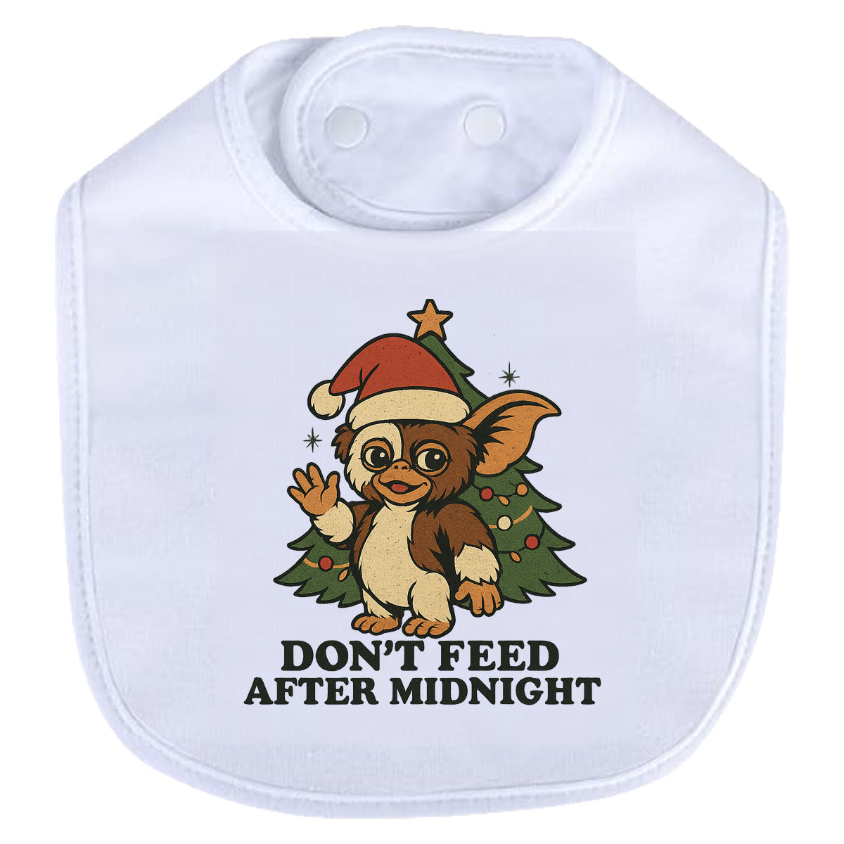 Gremline Christmas Bib - white