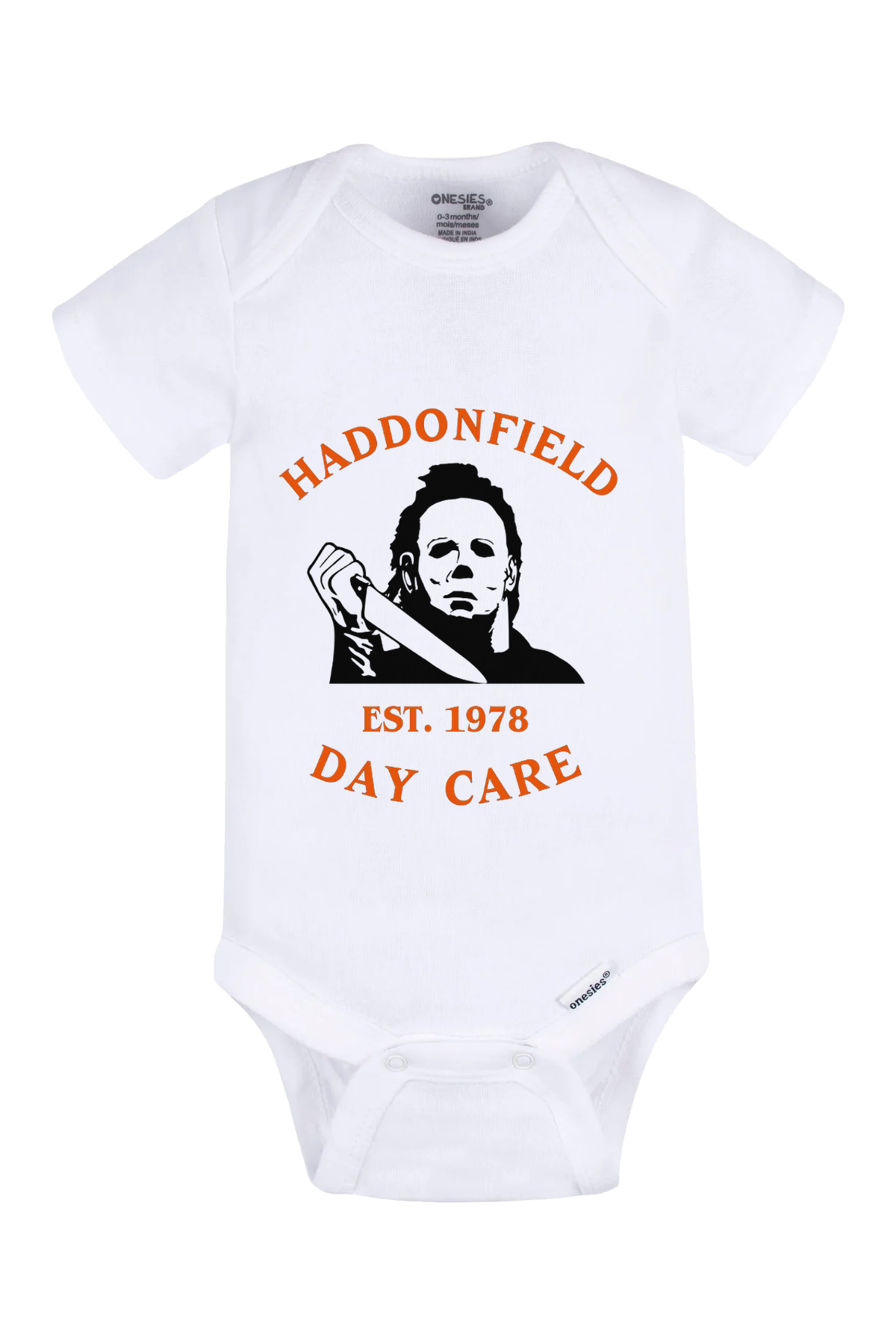 Haddonfield Daycare Onesie - white