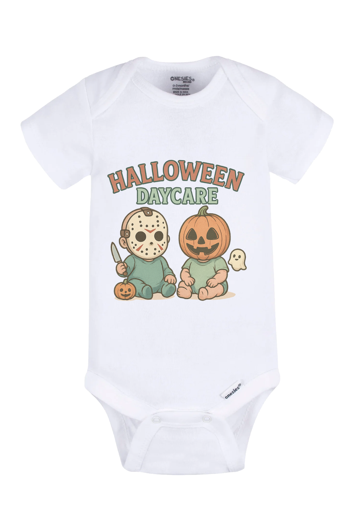 Halloween Daycare Onesie - white