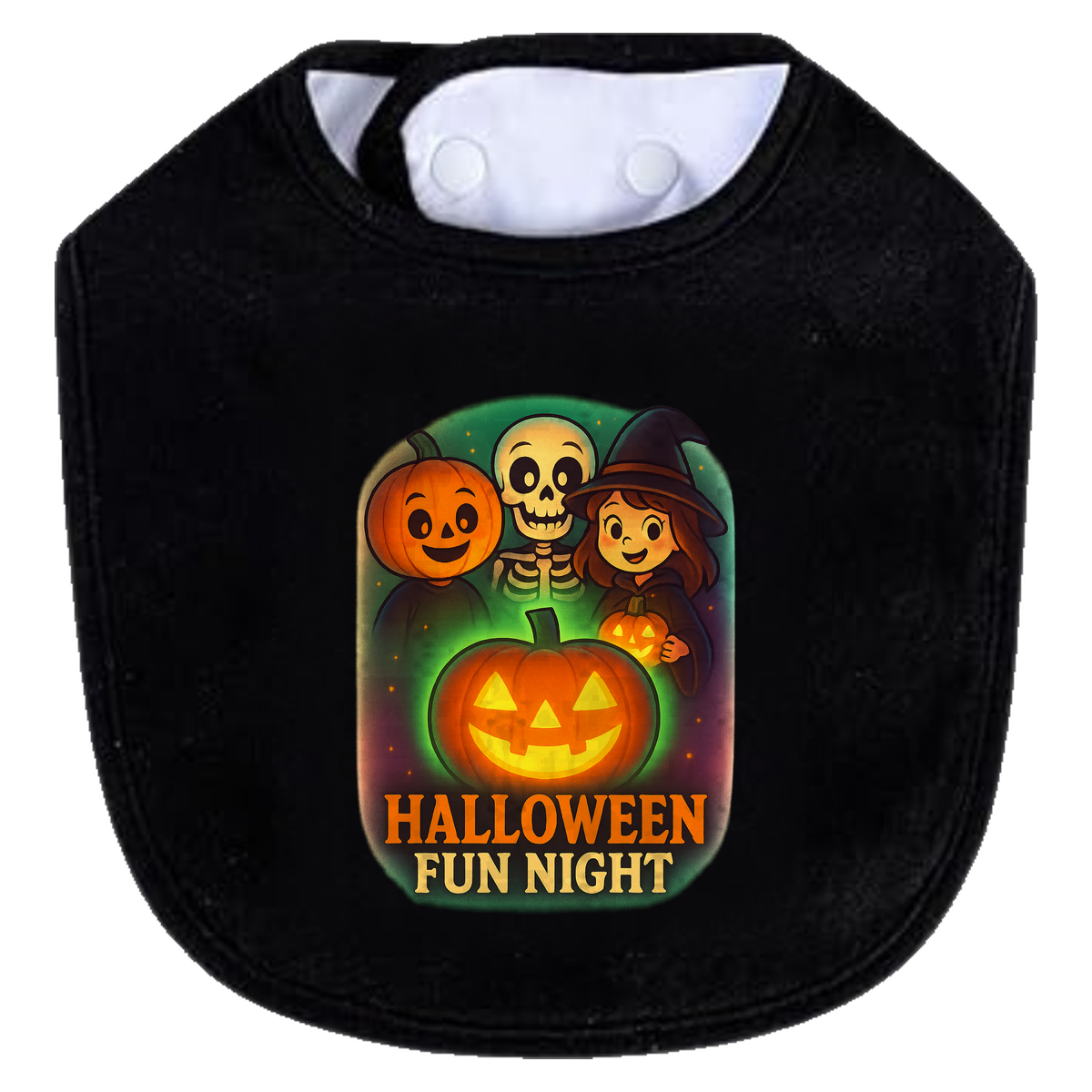 Halloween Fun Night Bib - black