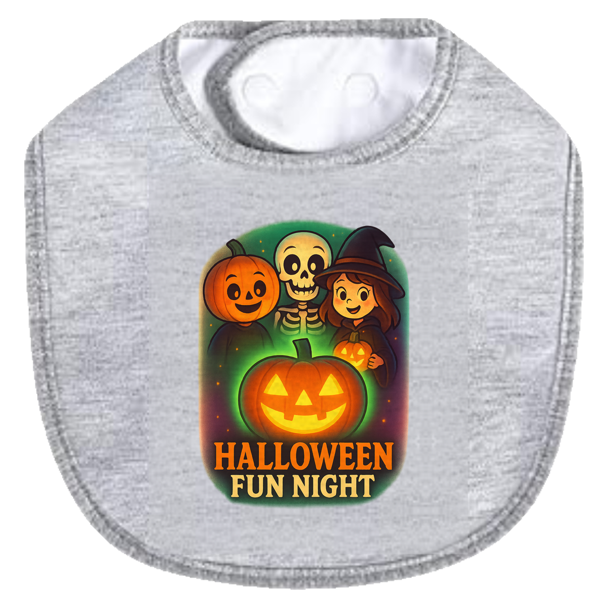 Halloween Fun Night Bib - gray