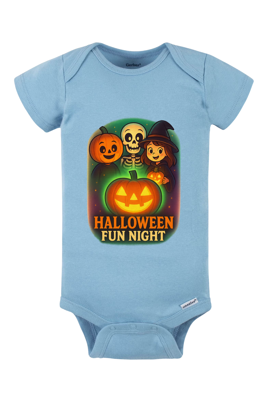 Halloween Fun Night Onesie - light blue