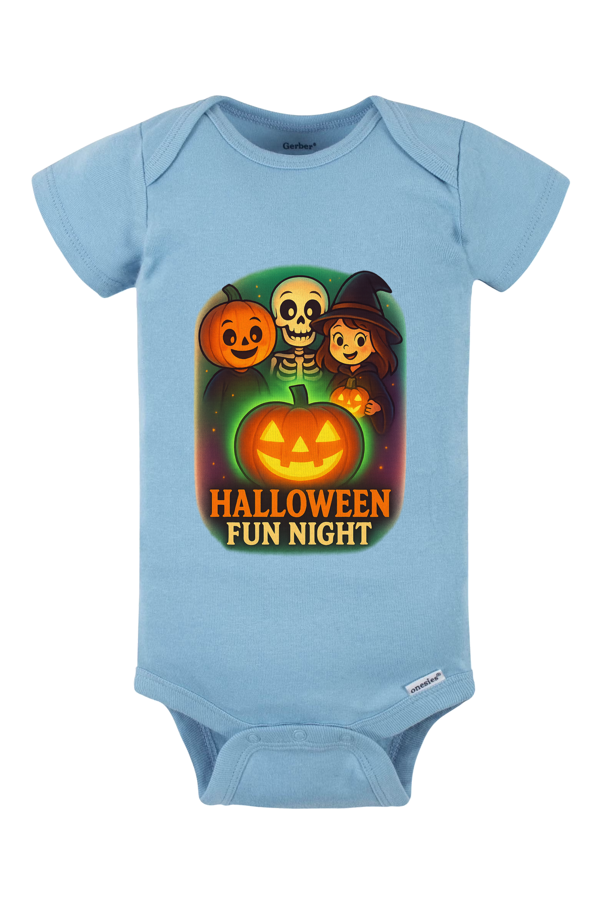 Halloween Fun Night Onesie - light blue