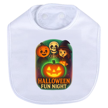 Halloween Fun Night Bib - white