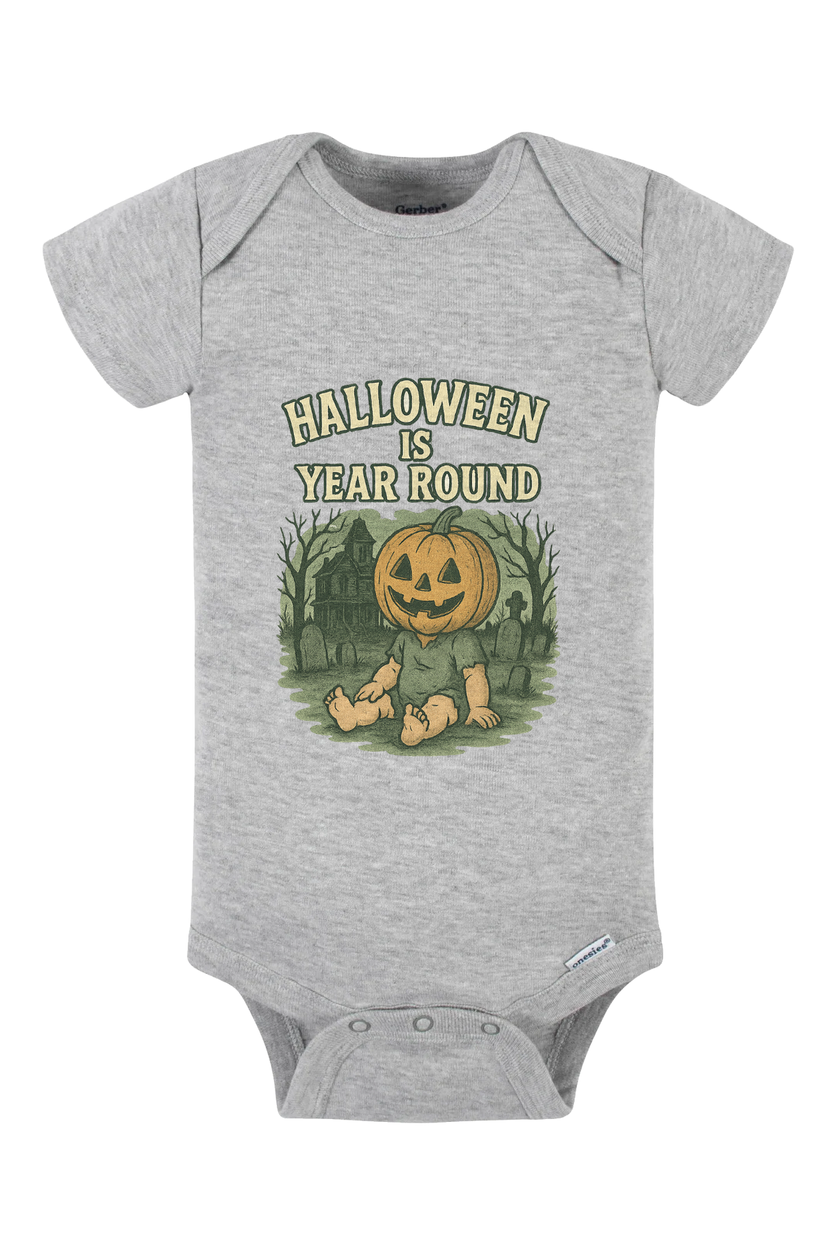 Halloween Year Round Onesie - gray
