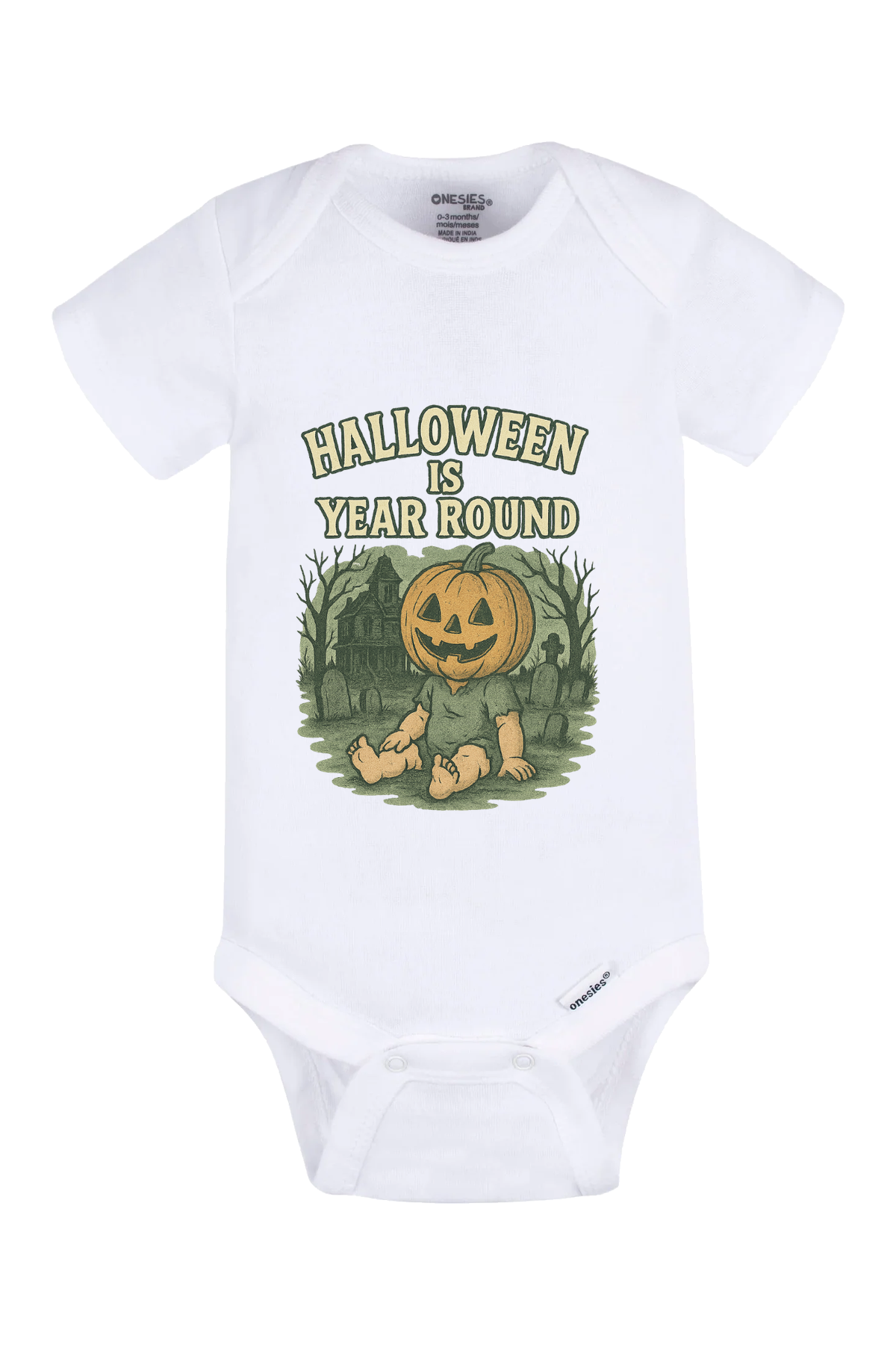 Halloween Year Round Onesie - white