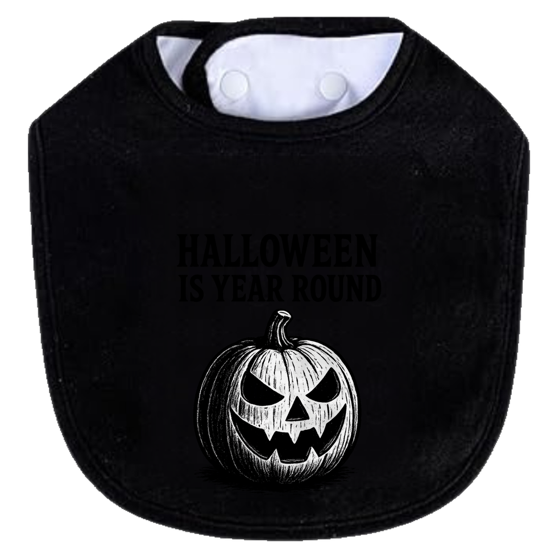 Halloween Year Round Sketch Bib - gray