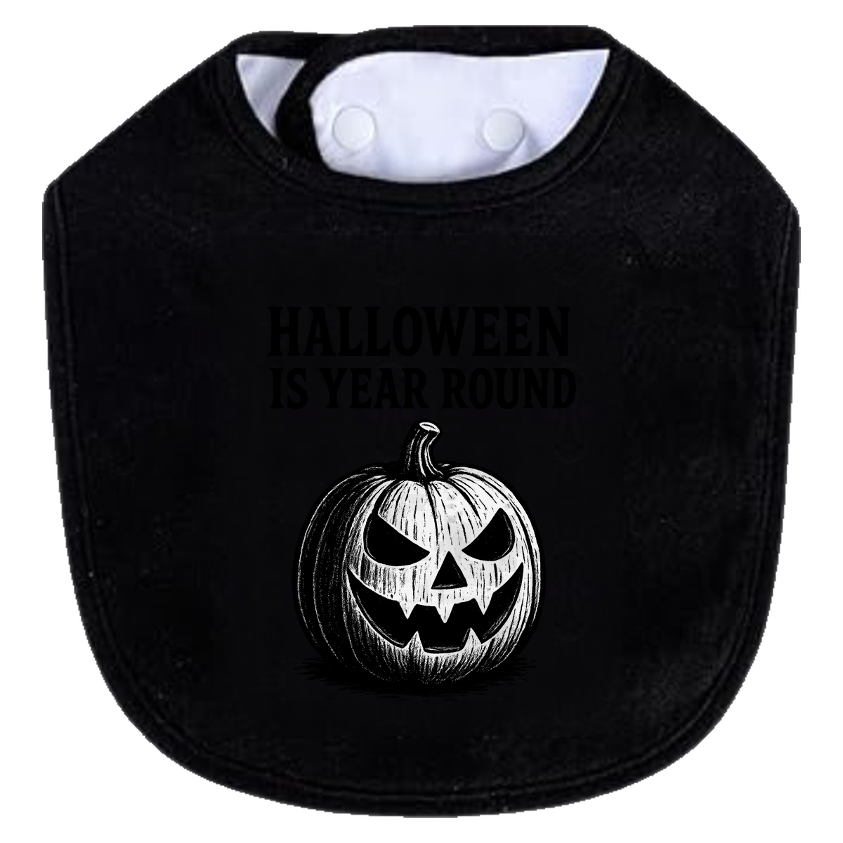 Halloween Year Round Sketch Bib - black
