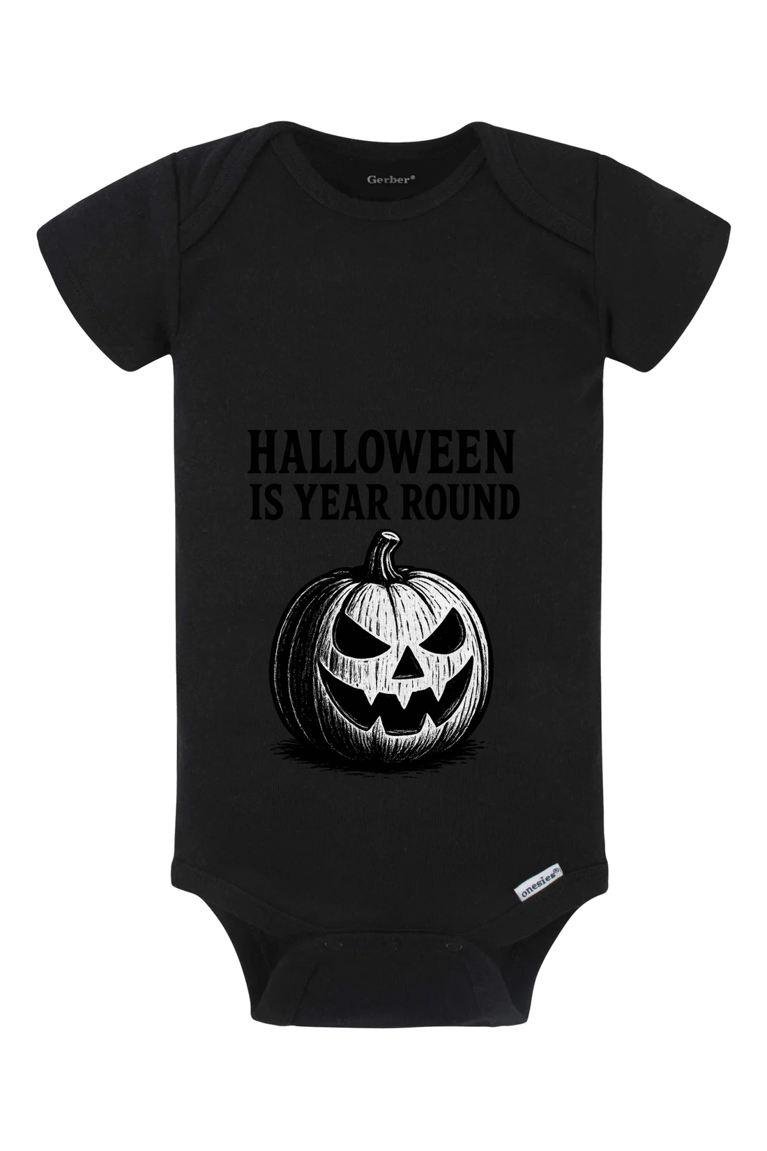 Halloween Year Round Sketch Onesie - light blue
