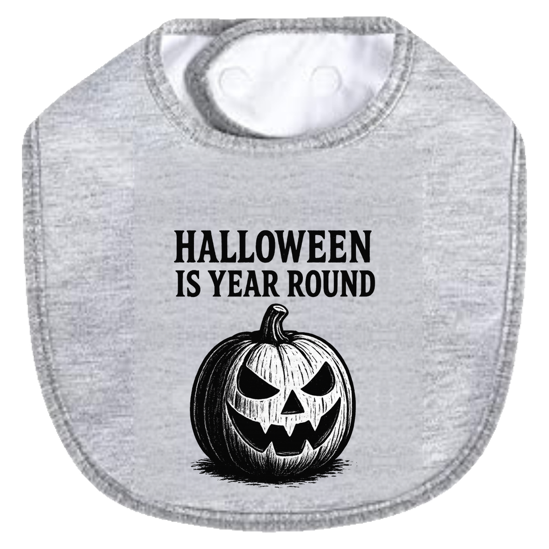 Halloween Year Round Sketch Bib - gray