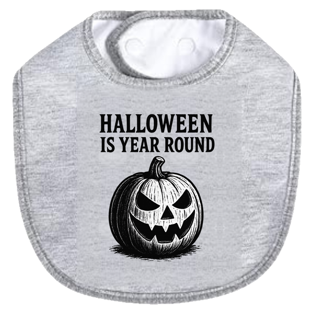 Halloween Year Round Sketch Bib - gray