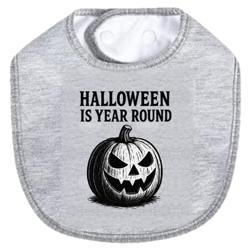 Halloween Year Round Sketch Bib - gray