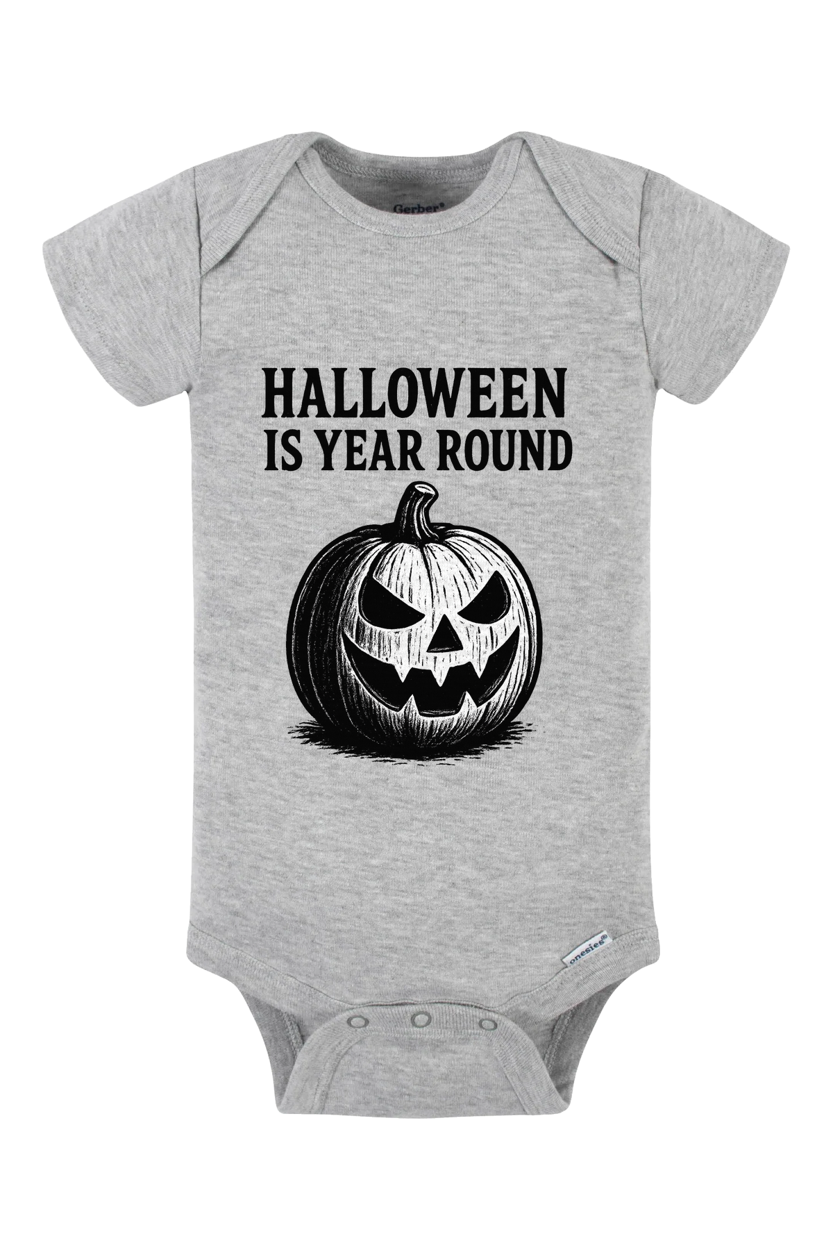 Halloween Year Round Sketch Onesie - gray