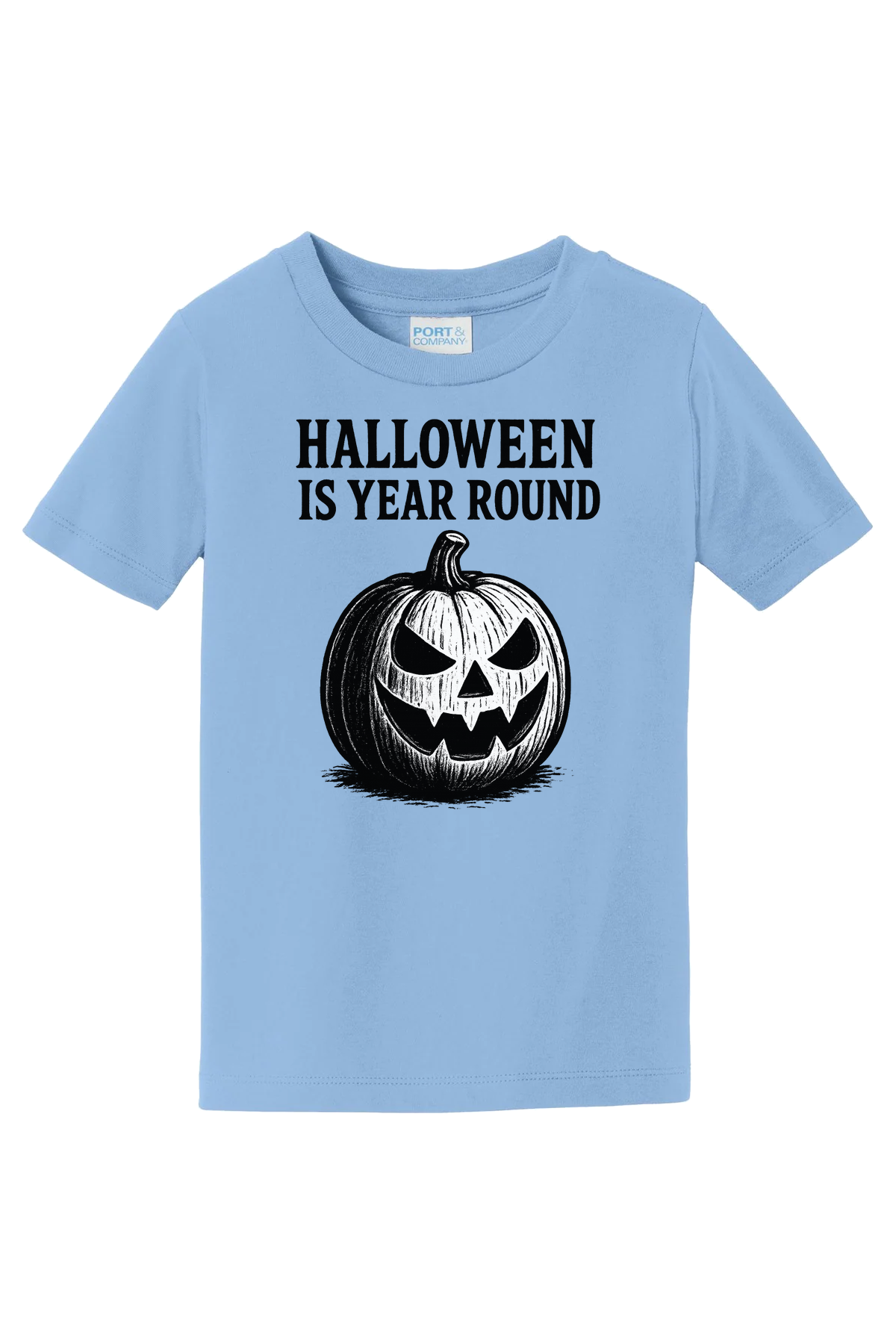 Halloween Year Round Sketch T-Shirt - light blue