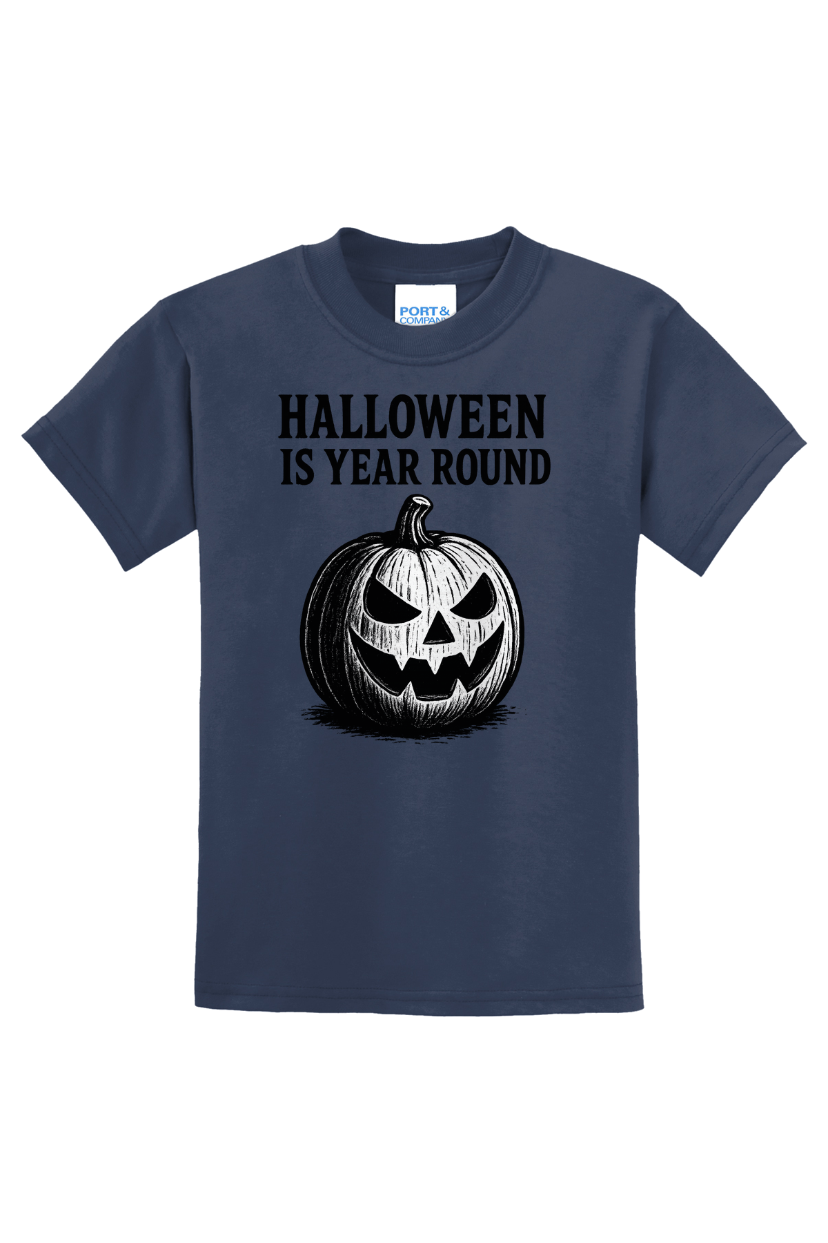 Halloween Year Round Sketch T-Shirt - navy blue