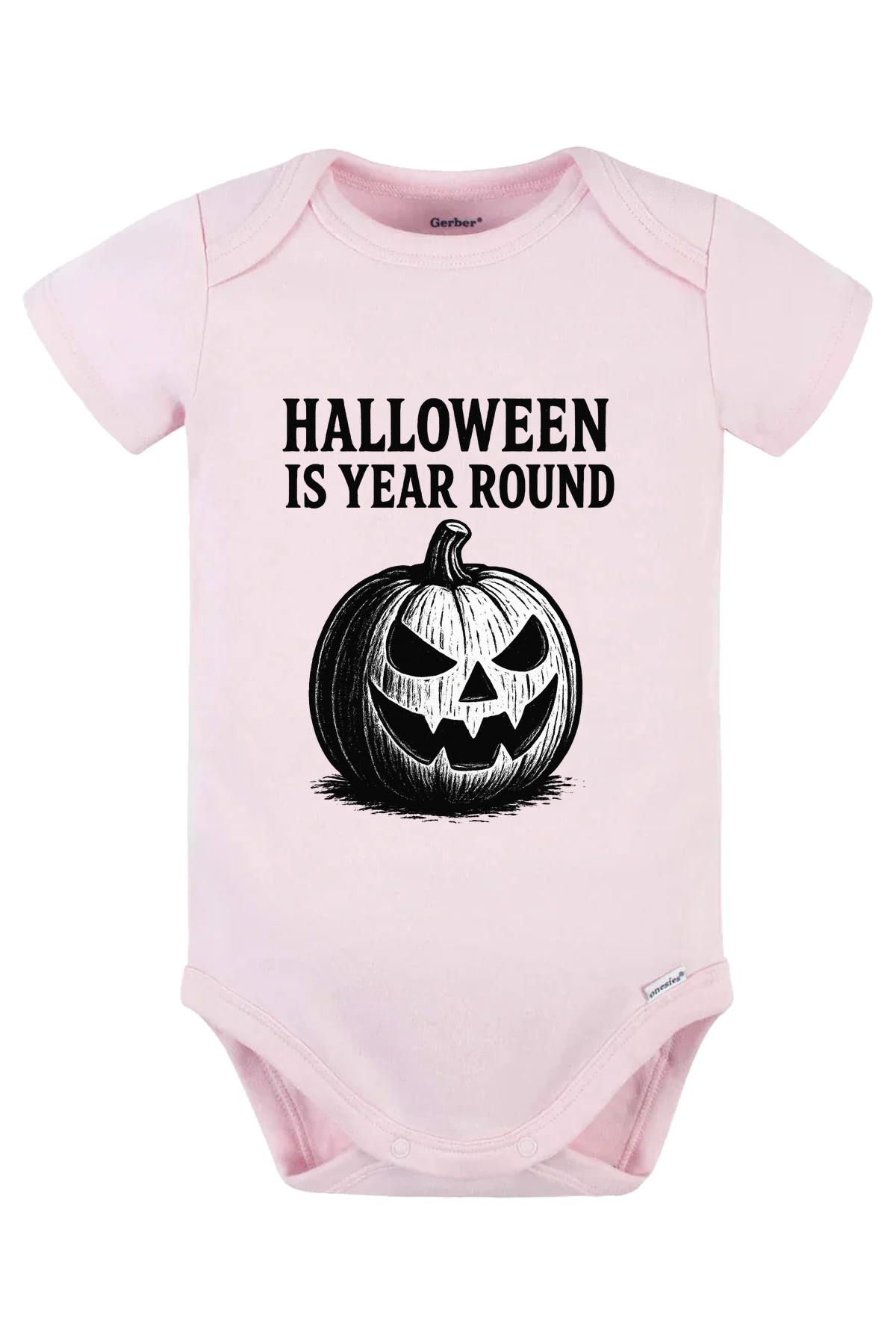 Halloween Year Round Sketch Onesie - pink