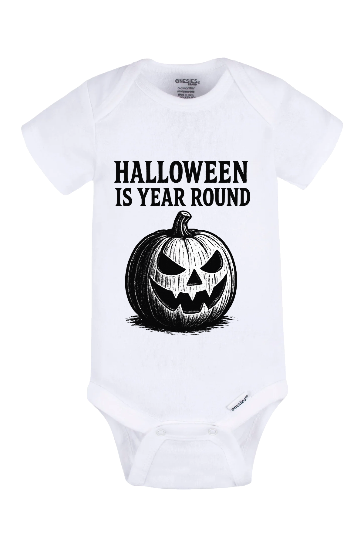 Halloween Year Round Sketch Onesie - white