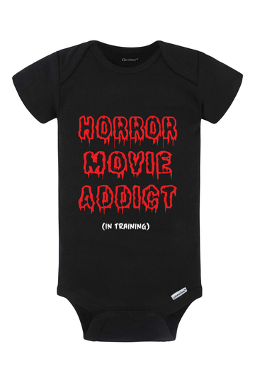 Horror Movie Addict In Training Onesie - black