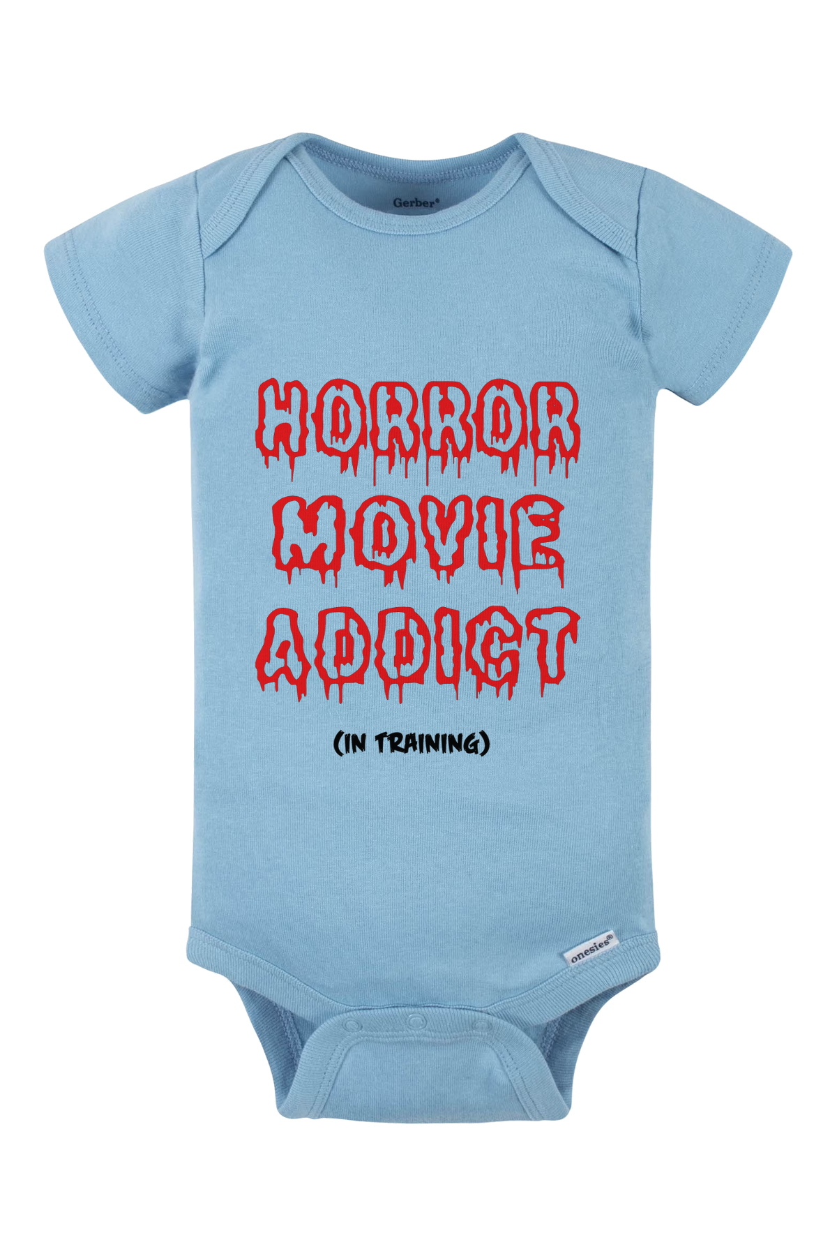 Horror Movie Addict In Training Onesie - light blue