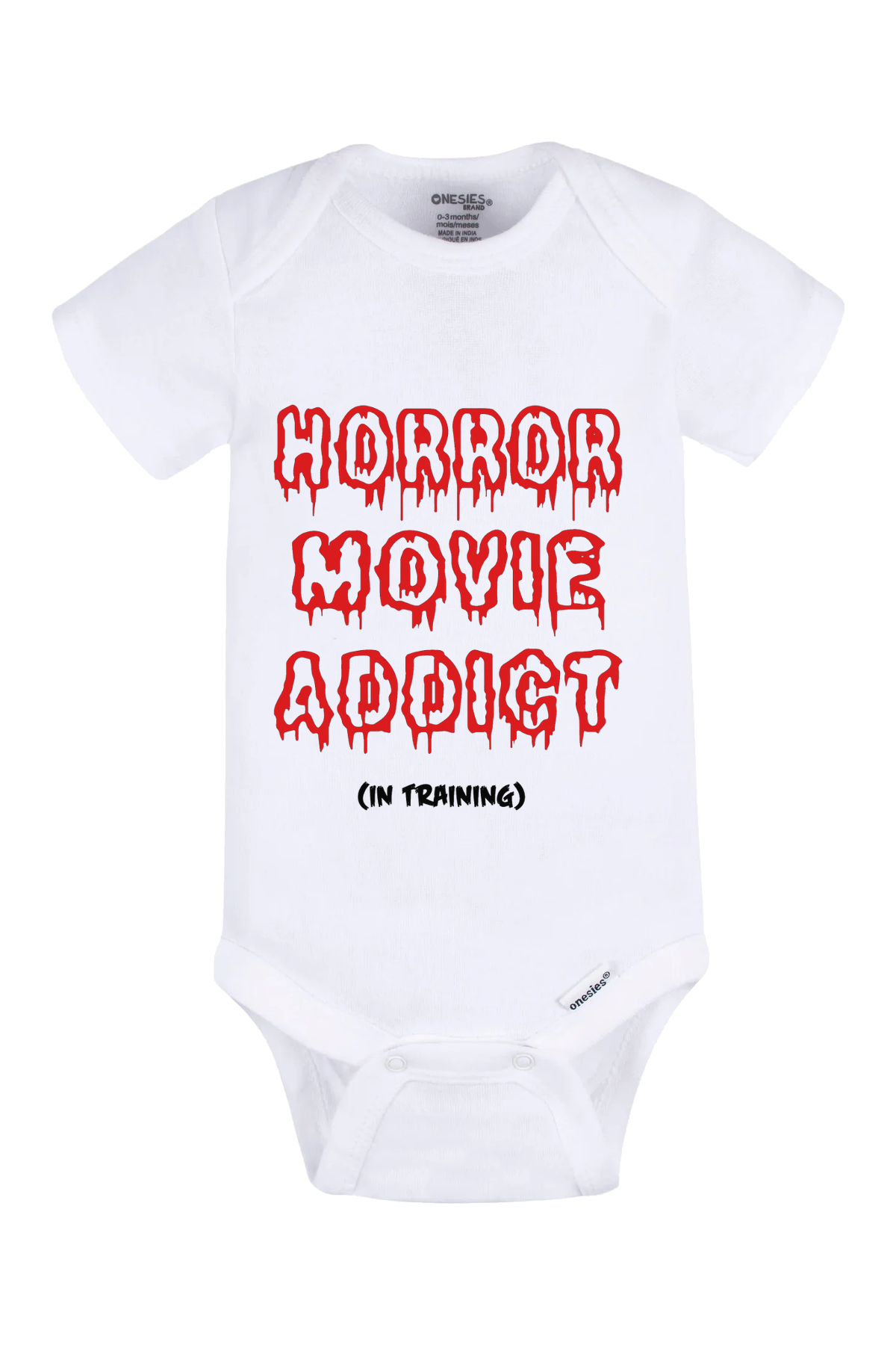 Horror Movie Addict In Training Onesie - white