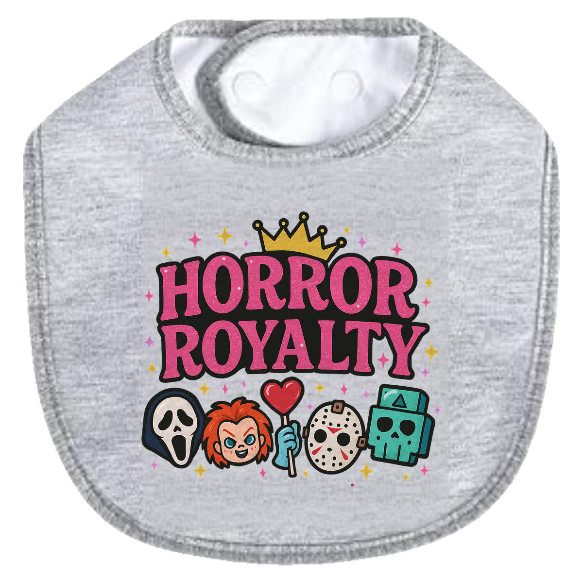 Horror Royalty Bib - gray