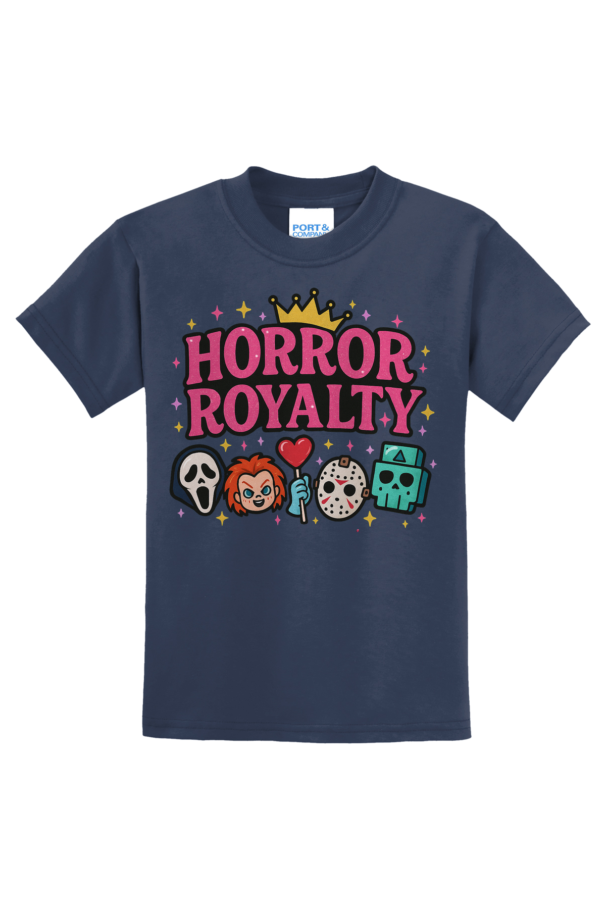 Horror Royalty T-Shirt - navy blue