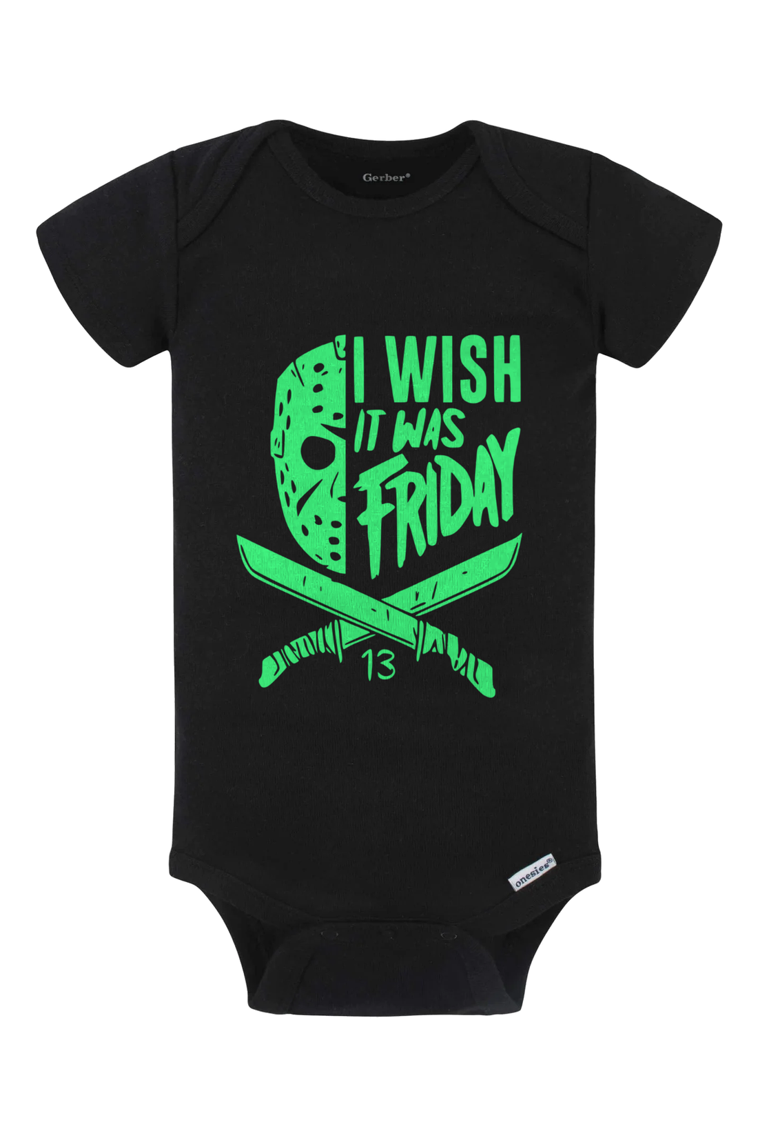 I Wish It Was Friday (Green) Onesie - black