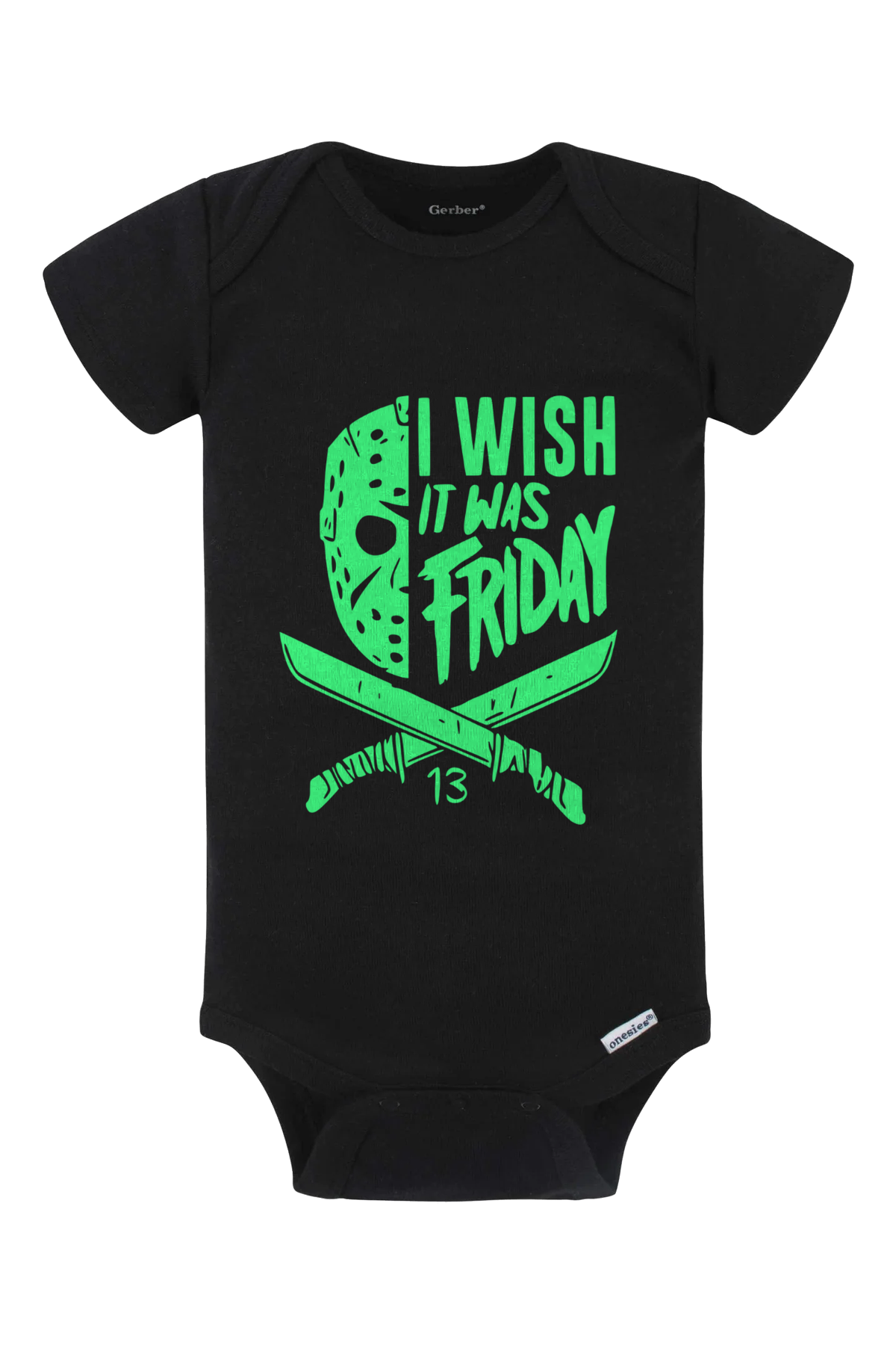 I Wish It Was Friday (Green) Onesie - black