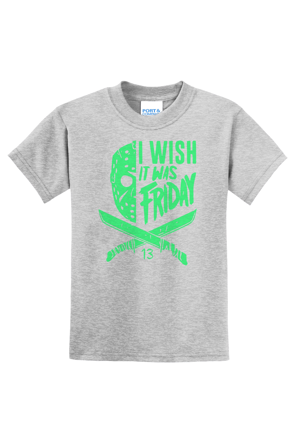 I Wish It Was Friday (Green) T-Shirt - gray