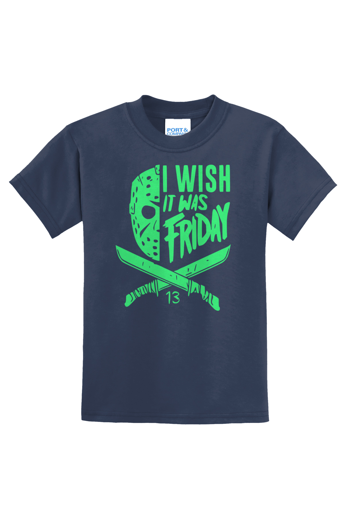 I Wish It Was Friday (Green) T-Shirt - navy blue