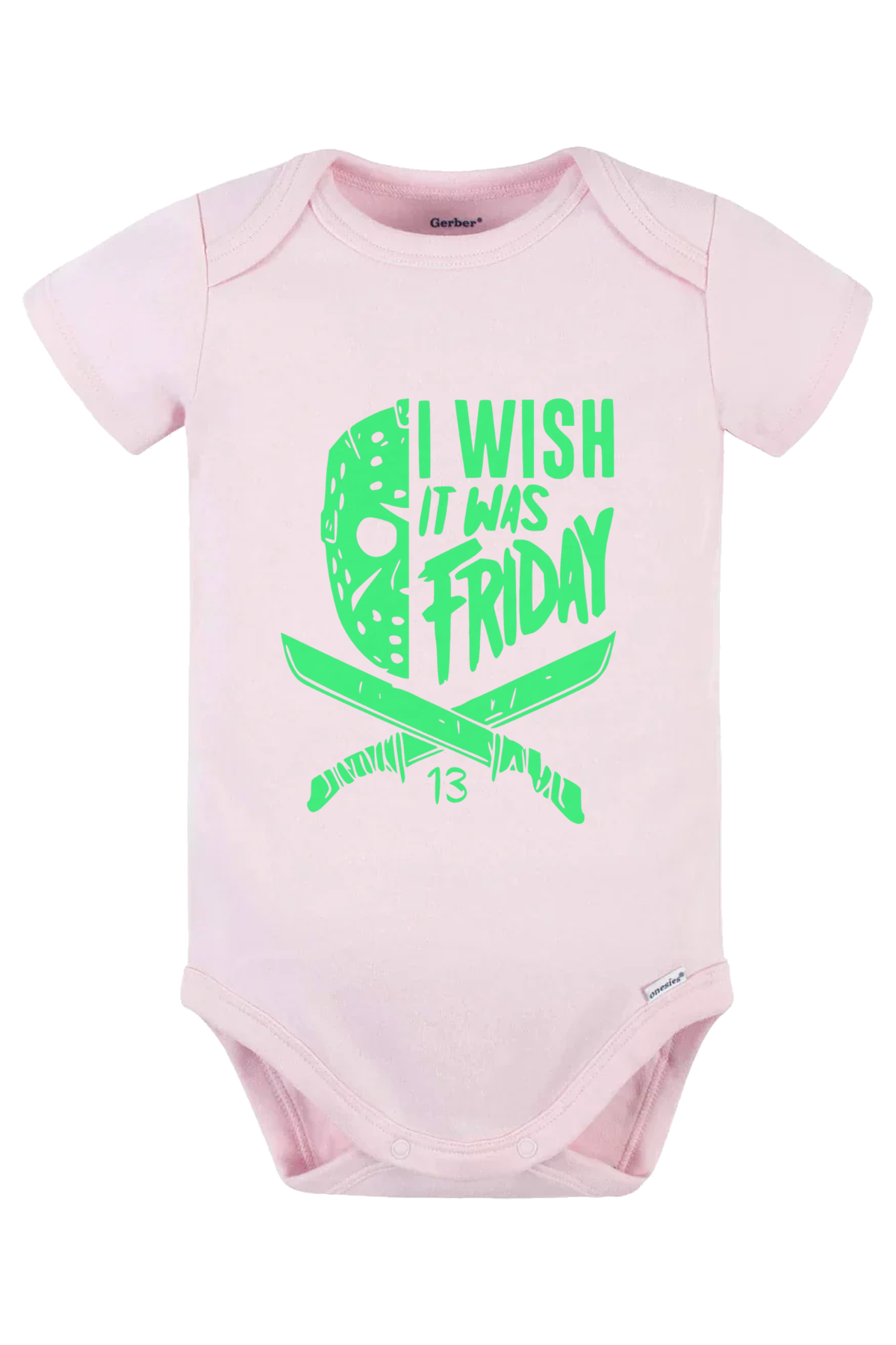 I Wish It Was Friday (Green) Onesie - pink