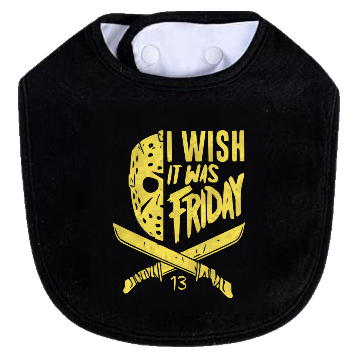 I Wish It Was Friday (Yellow) Bib - black