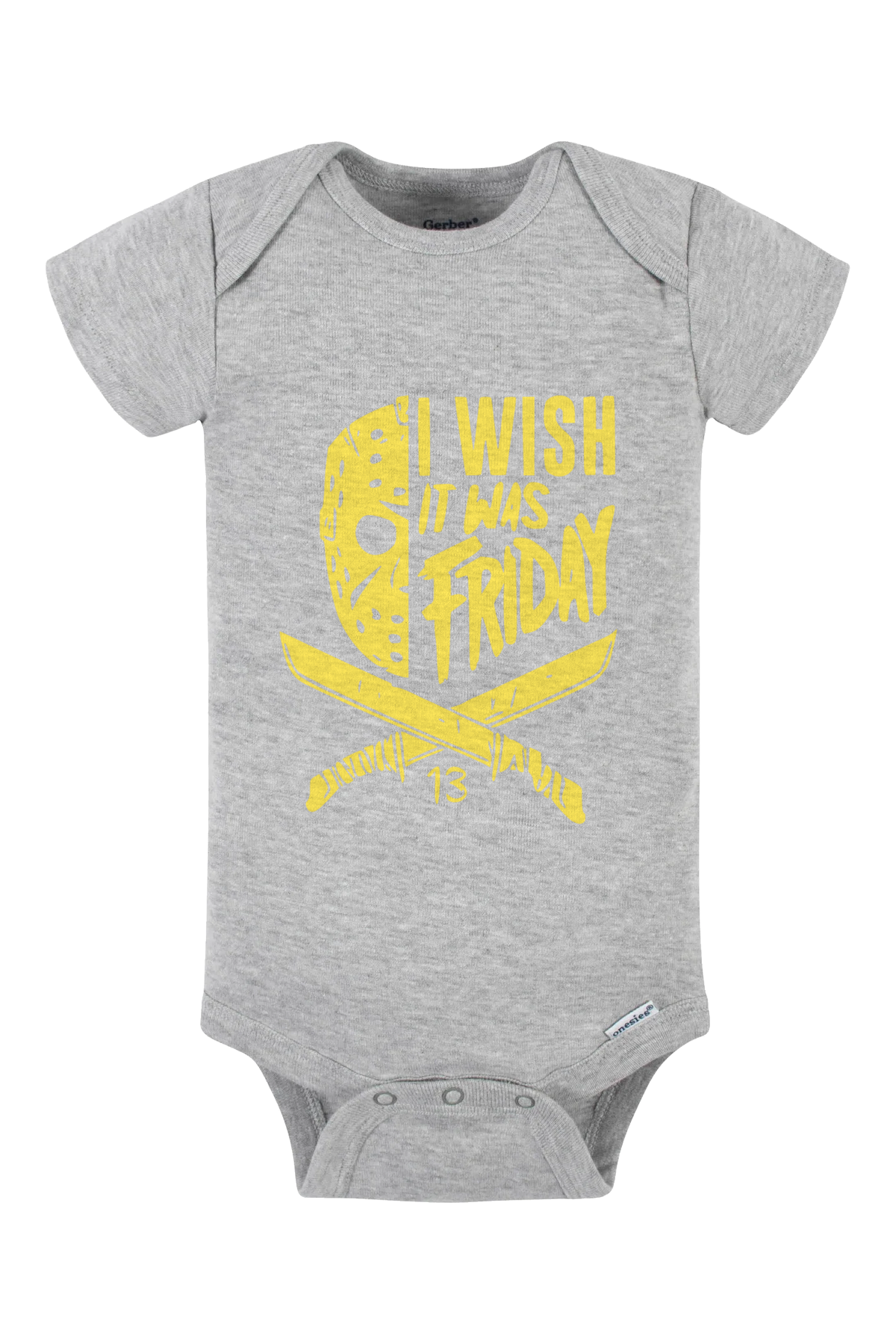 I Wish It Was Friday (Yellow) Onesie - gray