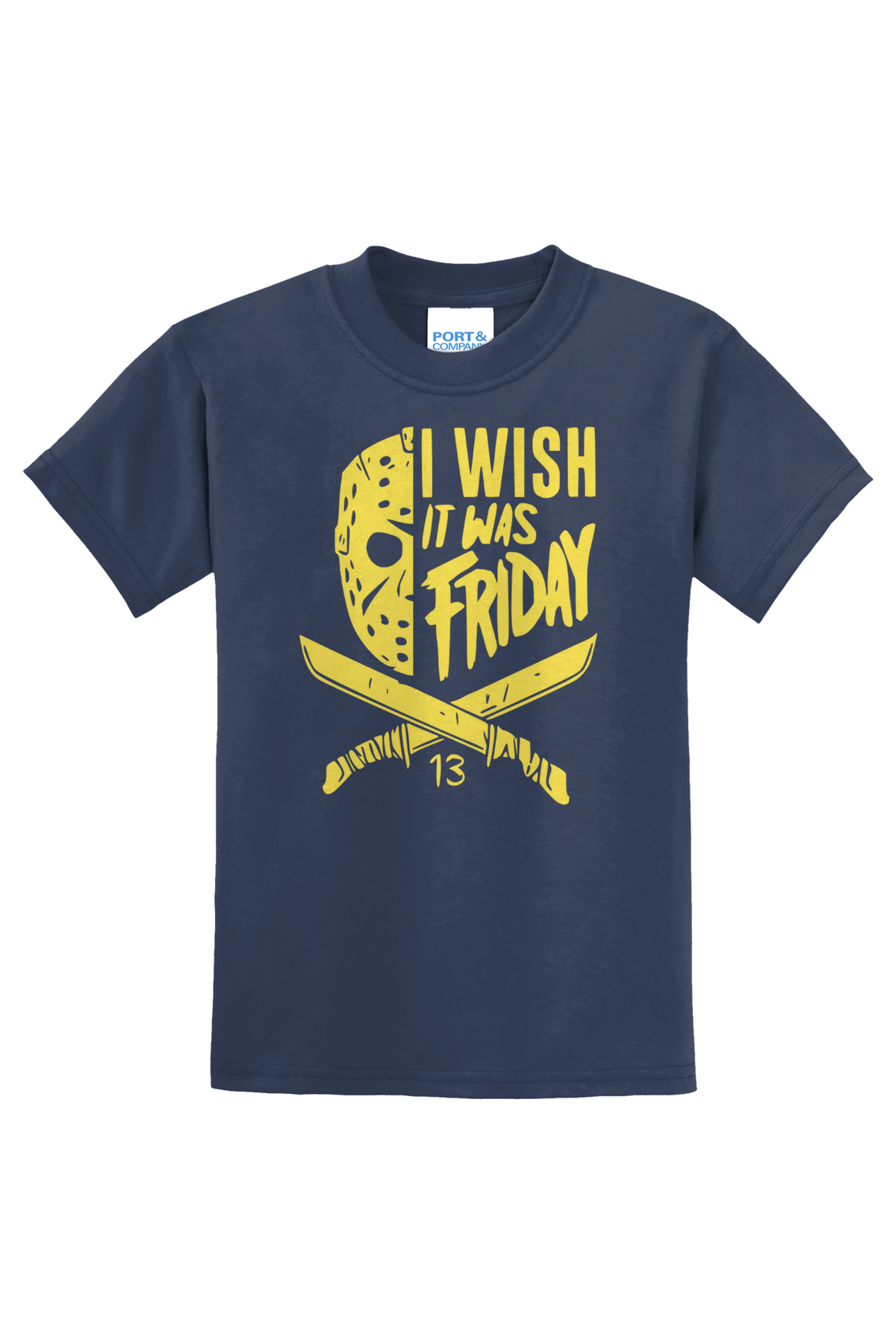 I Wish It Was Friday (Yellow) T-Shirt - navy blue