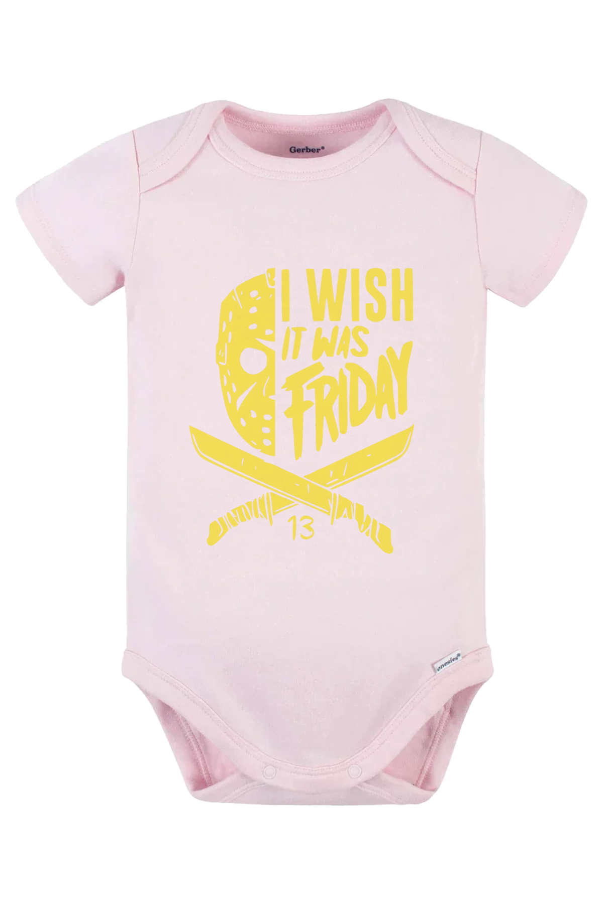 I Wish It Was Friday (Yellow) Onesie - pink