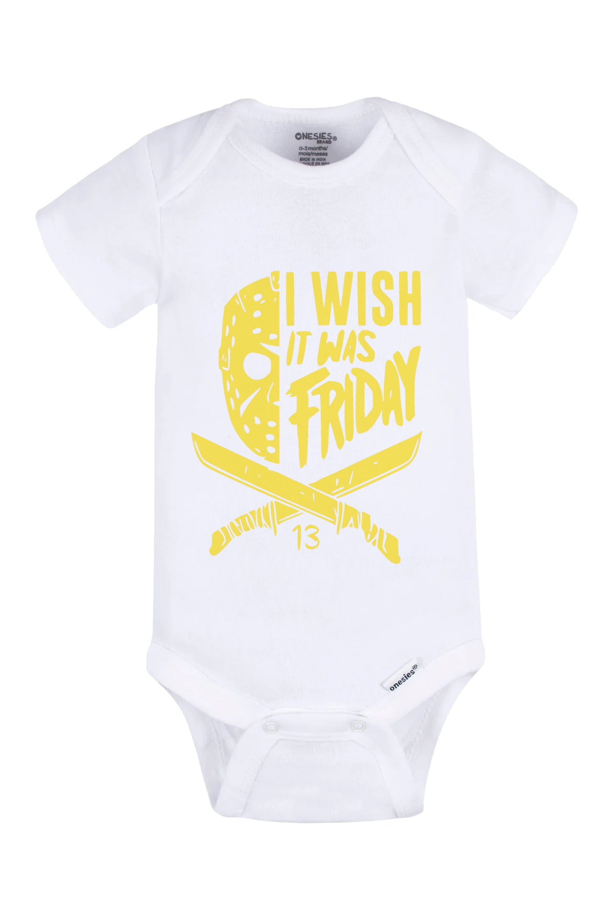 I Wish It Was Friday (Yellow) Onesie - white