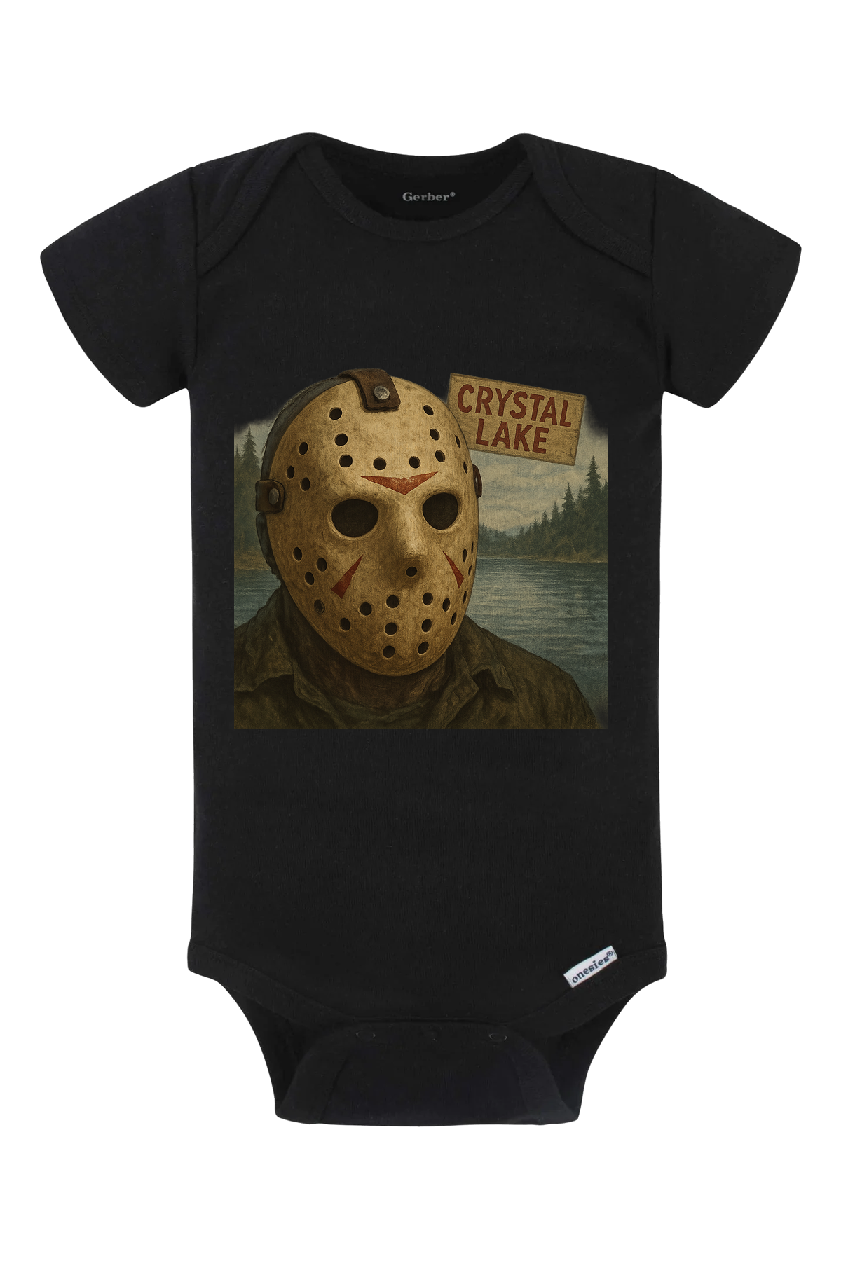 Jason Portrait Onesie - black