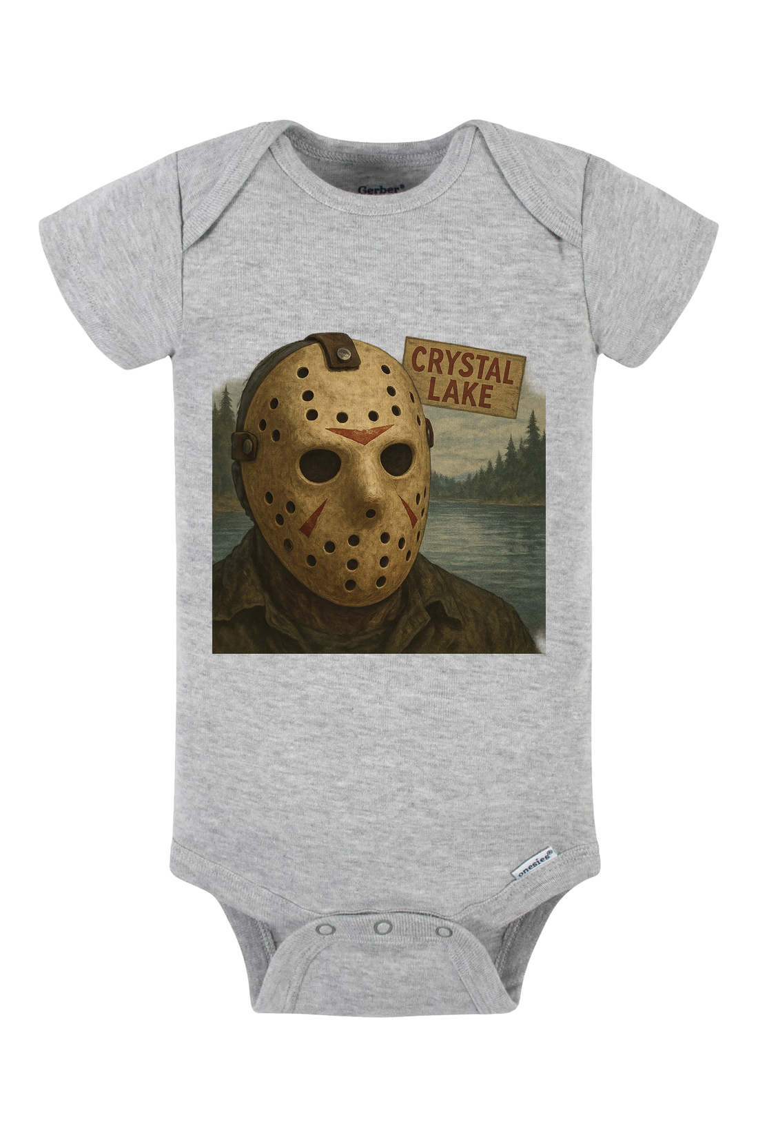 Jason Portrait Onesie - gray