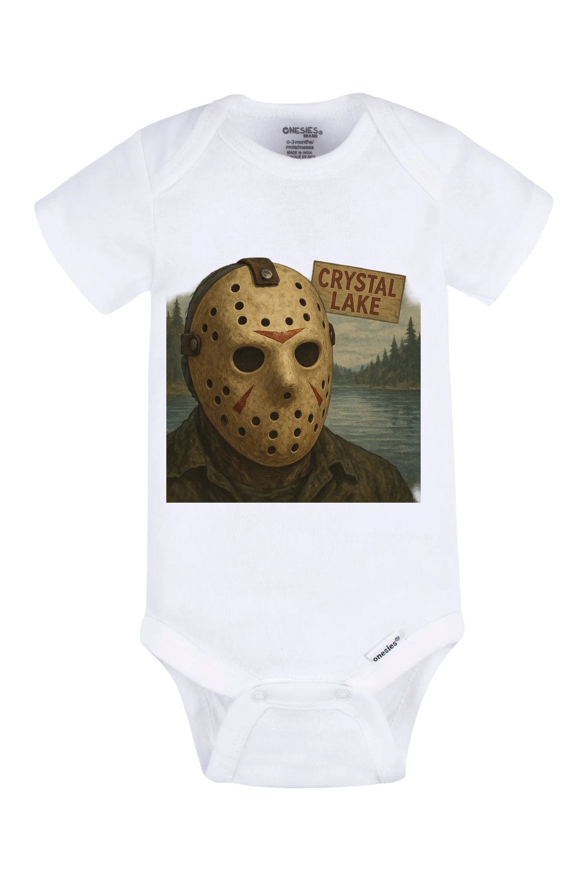 Jason Portrait Onesie - white