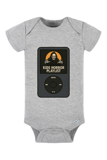 Kids Horror Playlist Onesie - gray